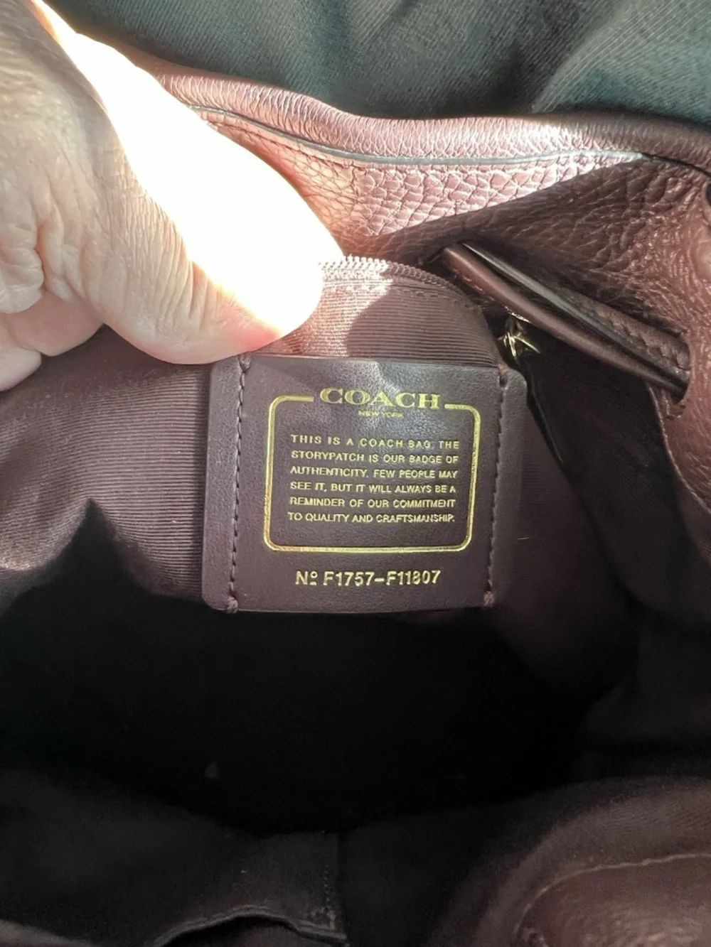 Coach Women’s Leather Petal Bag, Pebble Leather Shoulder/Crossbody F11807 Brown